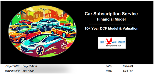 Car Subscription Service - Financial Model (10+ Yrs. DCF and Valuation)