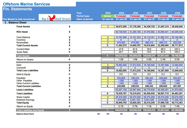 Offshore Marine Services Financial Model (10+ Yrs. DCF and Valuation)