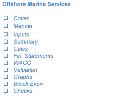 Offshore Marine Services Financial Model (10+ Yrs. DCF and Valuation)