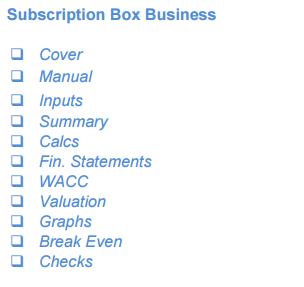 Subscription Box Business - Financial Model Complete (10+ Yrs. DCF and Valuation)